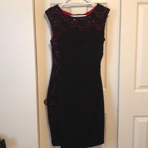 Red & Black fitted dress